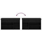 Schuhbank mit Regal Schwarz 80 x 30 x 45 cm Holzwerkstoff