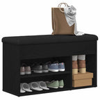 Schuhbank mit Regal Schwarz 80 x 30 x 45 cm Holzwerkstoff