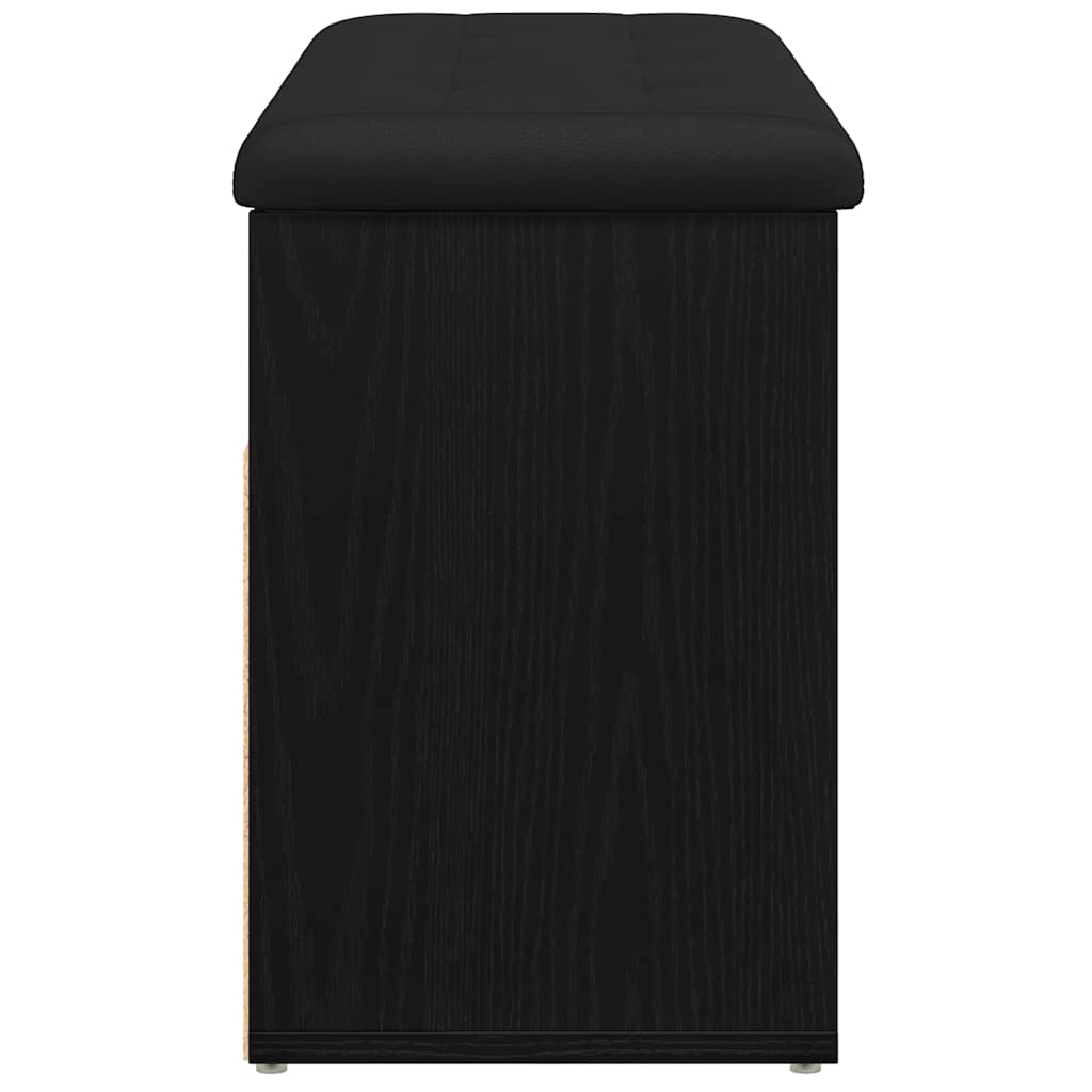Schuhbank mit Regal Schwarz 80 x 30 x 45 cm Holzwerkstoff