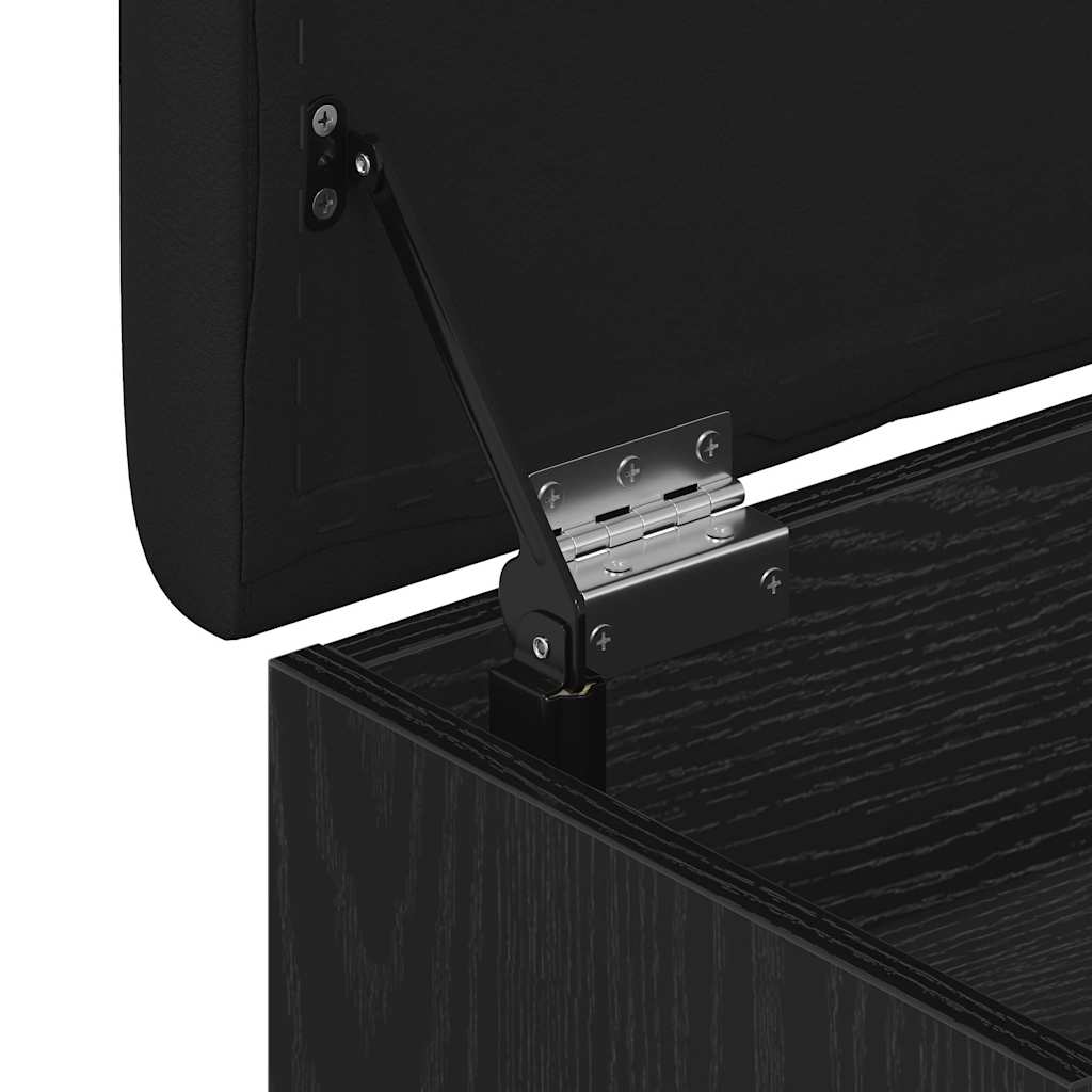 Sitzbank mit Stauraum Schwarz Eichen-Optik 62 x 32 x 50 cm