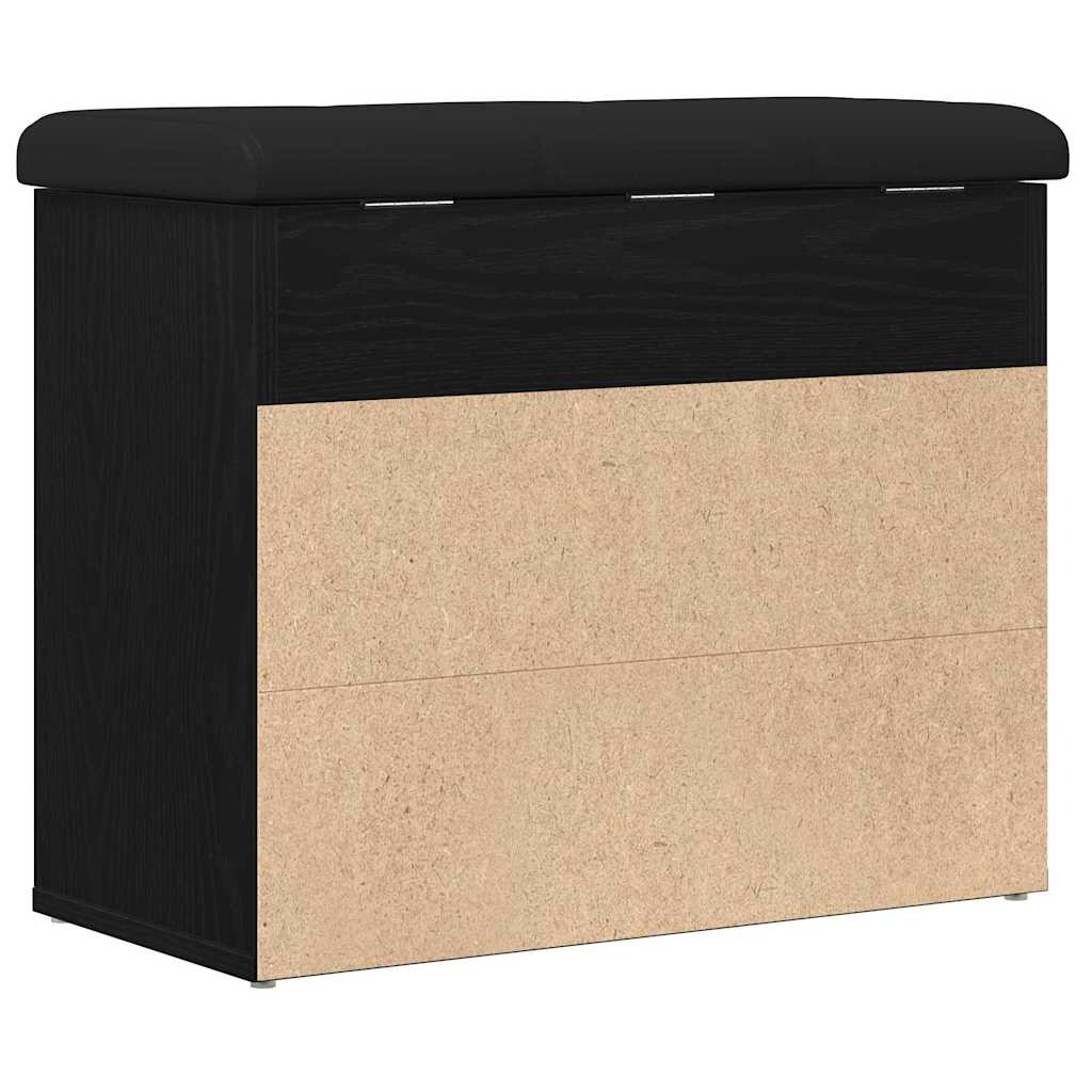 Sitzbank mit Stauraum Schwarz Eichen-Optik 62 x 32 x 50 cm