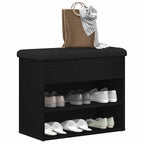 Sitzbank mit Stauraum Schwarz Eichen-Optik 62 x 32 x 50 cm