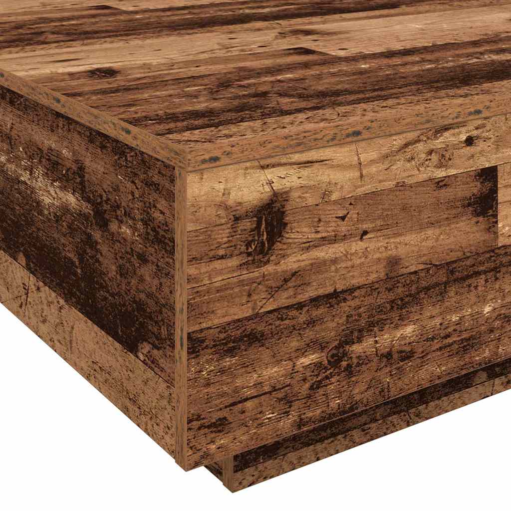 Couchtisch Altes Holz und Blau 80 x 80 x 31 cm Holzwerkstoff