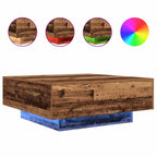 Couchtisch Altes Holz und Blau 80 x 80 x 31 cm Holzwerkstoff