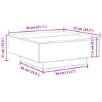 Couchtisch Schwarz Eichen-Optik 80 x 80 x 31 cm Holzwerkstoff