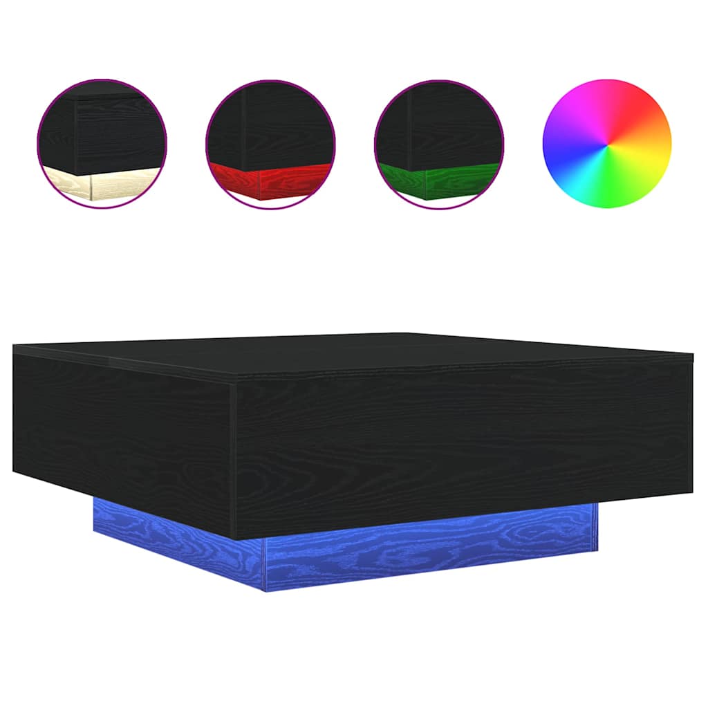 Couchtisch Schwarz Eichen-Optik 80 x 80 x 31 cm Holzwerkstoff