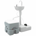 Camping Toiletten-Set 2 pcs Grau 50,5 x 33 x 103 cm