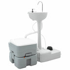 Camping Toiletten-Set 2 pcs Grau 50,5 x 33 x 103 cm