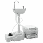 Camping Toiletten-Set 2 pcs Grau und Weiß