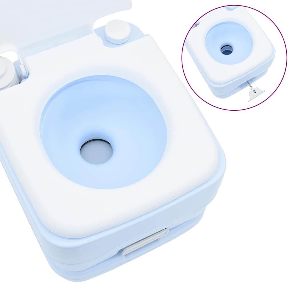 Camping Toiletten-Set 2 pcs Blau und Weiß
