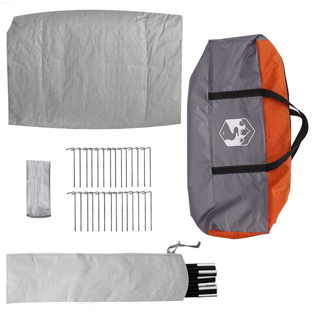 Tipi Zelt mit Dach Grau und Orange 466 x 310 x 240 cm Taft