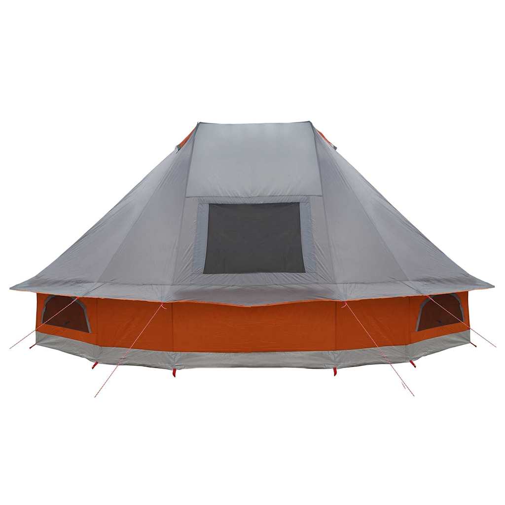 Tipi Zelt mit Dach Grau und Orange 466 x 310 x 240 cm Taft