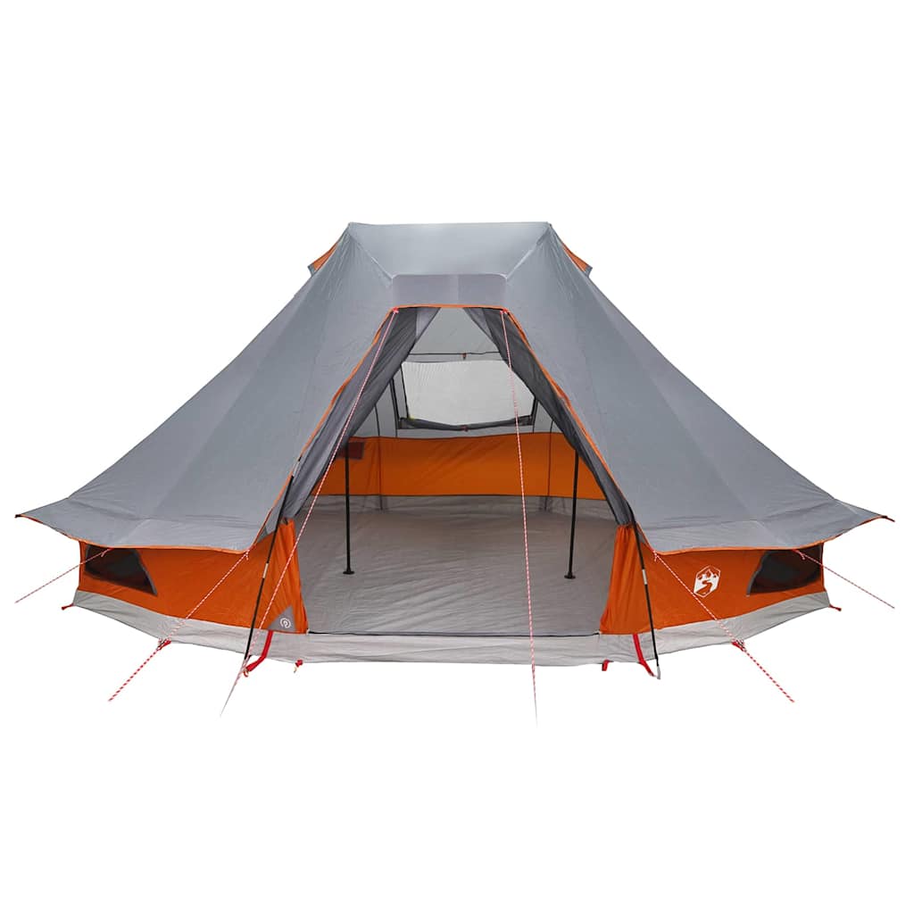 Tipi Zelt mit Dach Grau und Orange 466 x 310 x 240 cm Taft