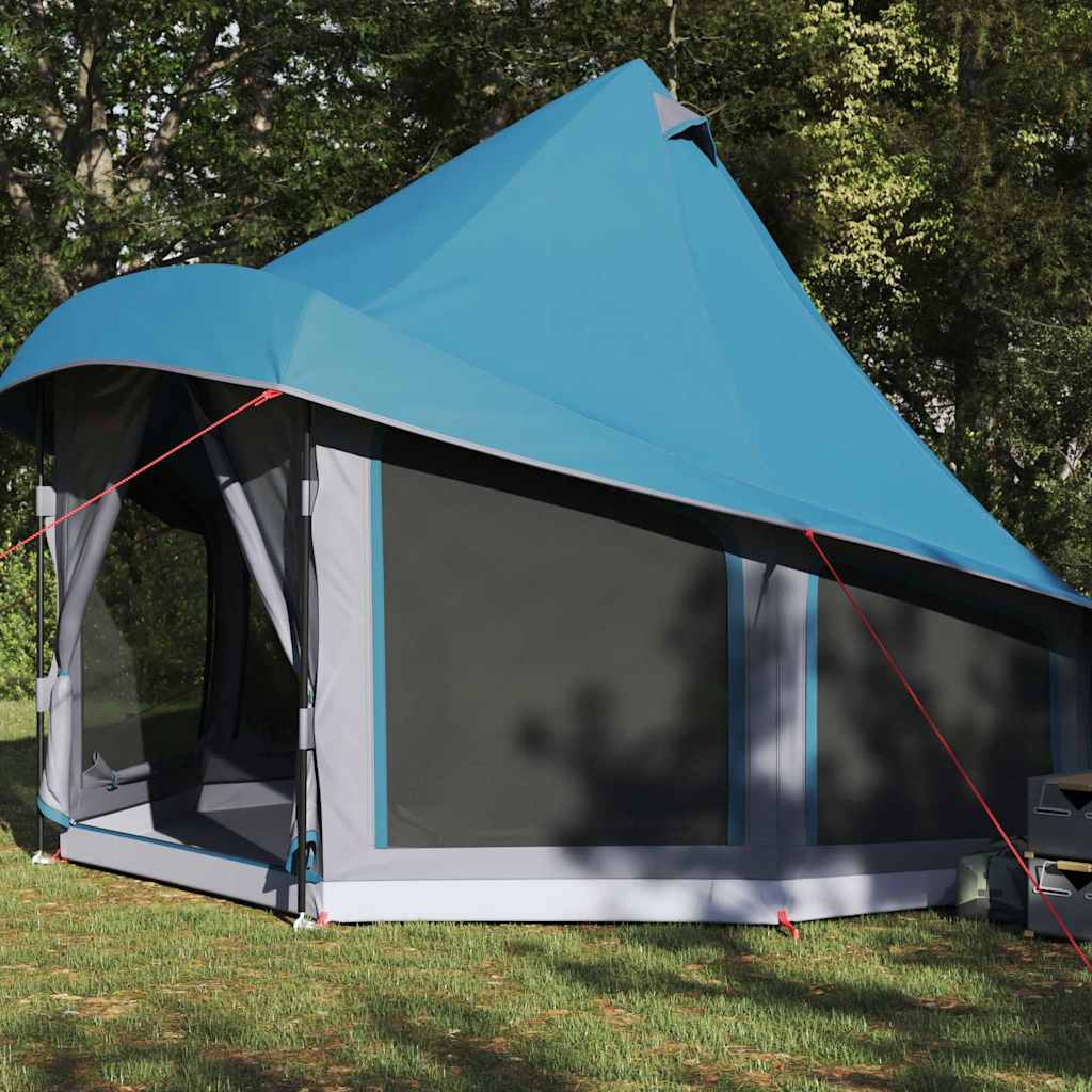 Tipi Zelt mit Dach mit Speicher Blau 404 x 370 x 270 cm Taft