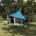 Tipi Zelt mit Dach mit Speicher Blau 404 x 370 x 270 cm Taft