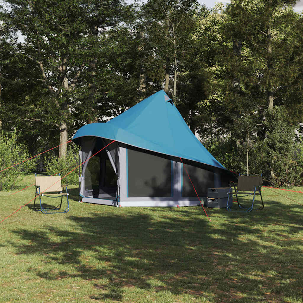 Tipi Zelt mit Dach mit Speicher Blau 404 x 370 x 270 cm Taft