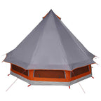 Tipi Zelt mit Dach Grau und Orange 404 x 370 x 270 cm Taft