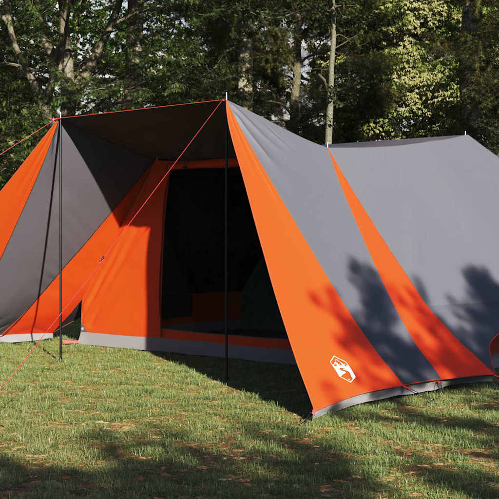 Tipi Zelt mit Dach Grau und Orange 660 x 456 x 200 cm Taft