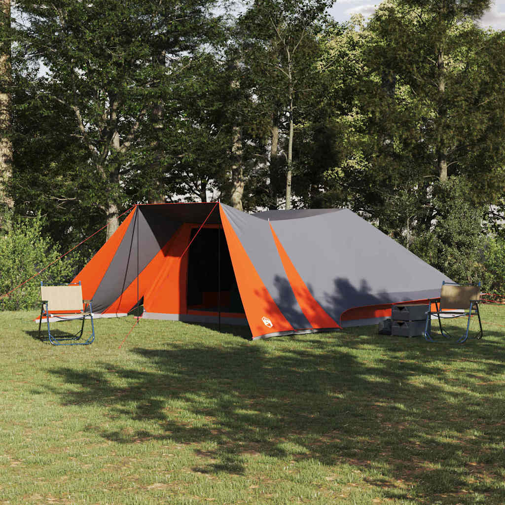 Tipi Zelt mit Dach Grau und Orange 660 x 456 x 200 cm Taft