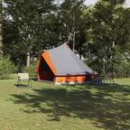Tipi Zelt mit Dach Grau und Orange 400 x 346 x 250 cm Taft