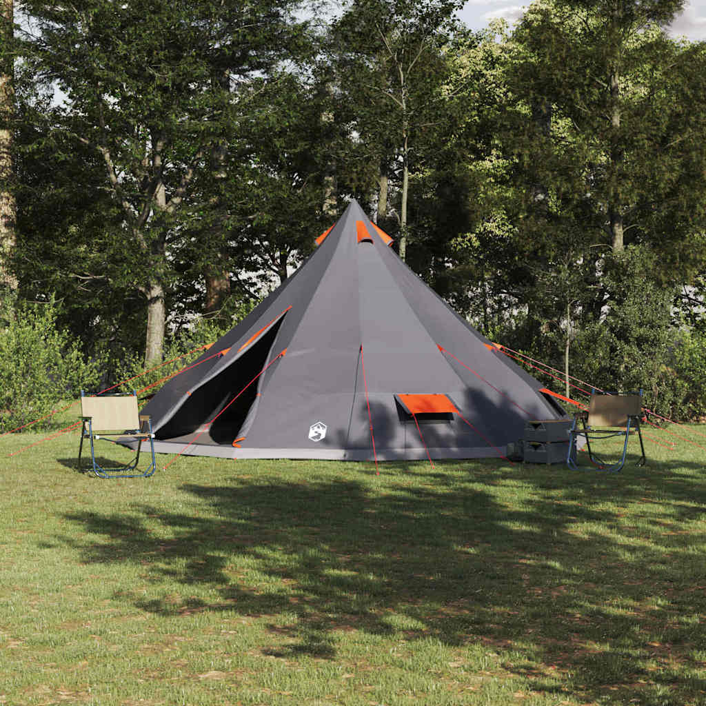 Tipi Zelt mit Dach Grau und Orange 560 x 560 x 300 cm Taft