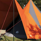 Tipi Zelt mit Dach Grau und Orange 510 x 690 x 330 cm Taft
