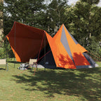 Tipi Zelt mit Dach Grau und Orange 510 x 690 x 330 cm Taft