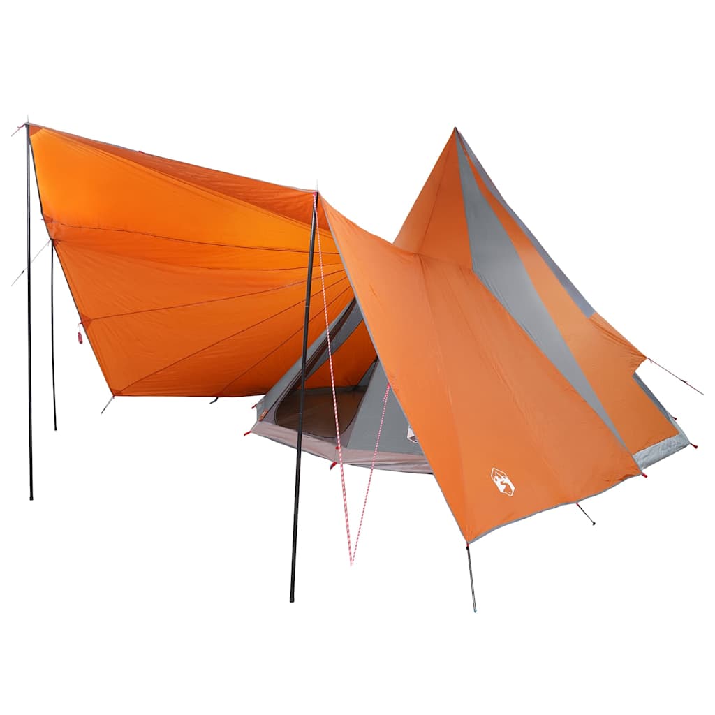 Tipi Zelt mit Dach Grau und Orange 510 x 690 x 330 cm Taft