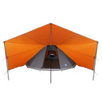 Tipi Zelt mit Dach Grau und Orange 510 x 690 x 330 cm Taft
