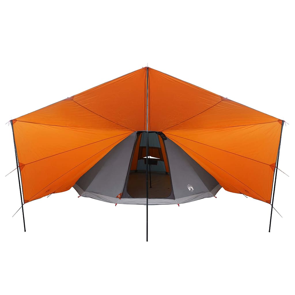 Tipi Zelt mit Dach Grau und Orange 510 x 690 x 330 cm Taft