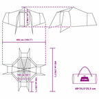 Tipi Zelt mit Dach mit Speicher Grün 492 x 492 x 275 cm Taft