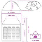 Campingzelt mit Dach Blau 308 x 268 x 130 cm Polyester