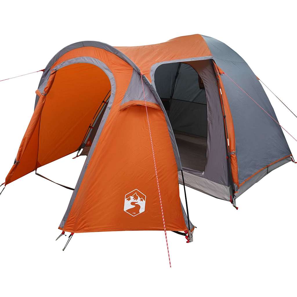 Kuppelzelt Kuppel mit Dach Grau und Orange 384 x 254 x 170 cm