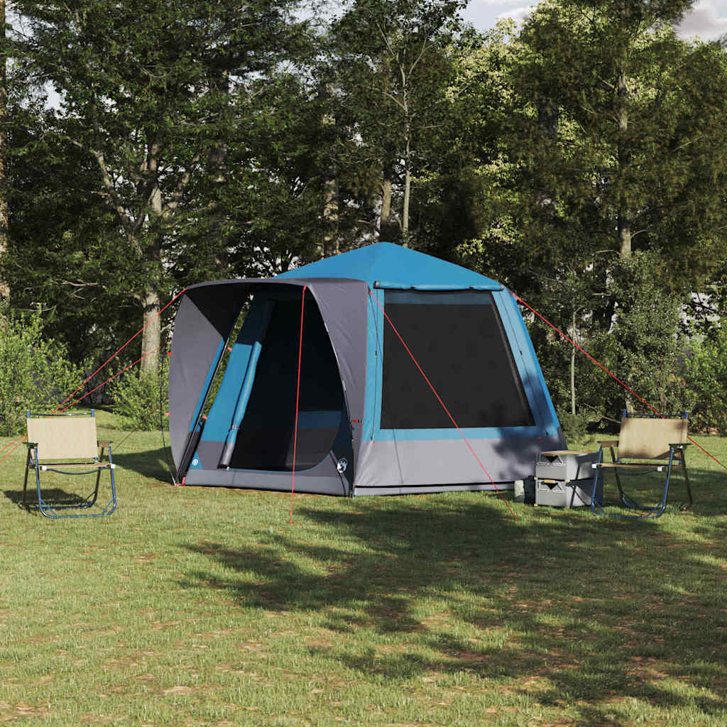Campingzelt Hütte mit Dach Blau 420 x 420 x 227 cm Polyester