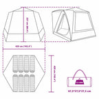 Campingzelt Hütte Grau und Orange 420 x 420 x 227 cm Polyester