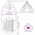 Tipi Zelt mit Dach mit Speicher Grün 383 x 338 x 217 cm Taft