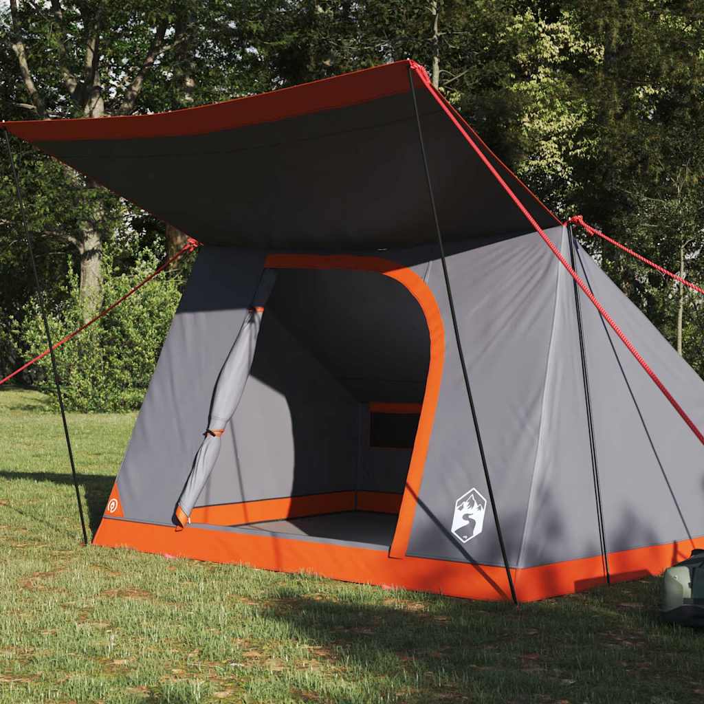 Campingzelt mit Dach Grau und Orange 223 x 163 x 130 cm Taft
