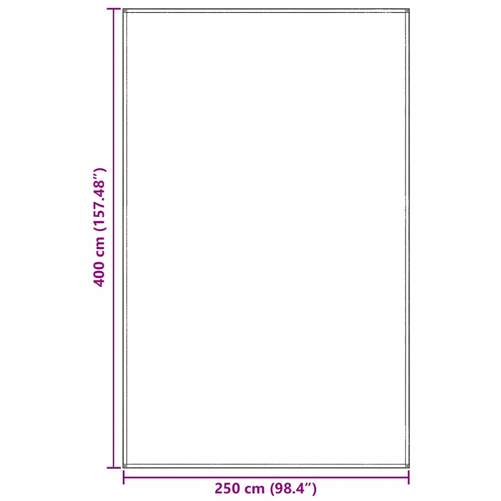 Zeltteppich Hellgrau 400 x 250 cm Polyethylen