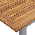Gartentisch Grau 140 x 80 x 75 cm Massivholz Akazie