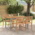 Gartentisch Grau 140 x 80 x 75 cm Massivholz Akazie