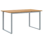 Gartentisch Grau 140 x 80 x 75 cm Massivholz Akazie