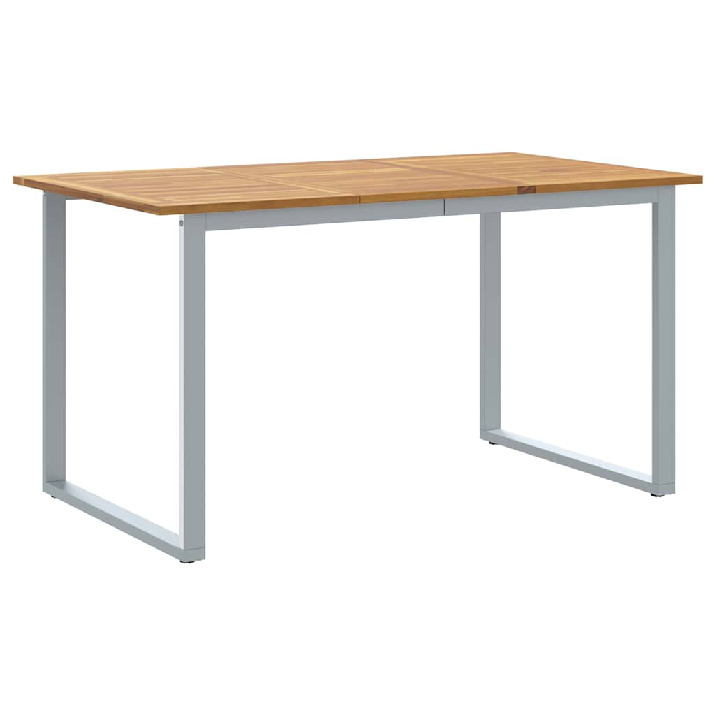 Gartentisch Grau 140 x 80 x 75 cm Massivholz Akazie