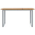 Gartentisch Grau 140 x 80 x 75 cm Massivholz Akazie
