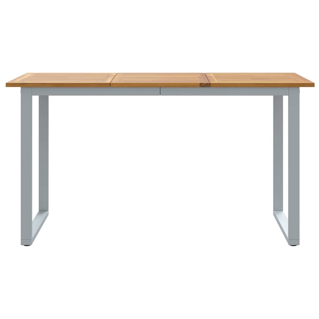 Gartentisch Grau 140 x 80 x 75 cm Massivholz Akazie