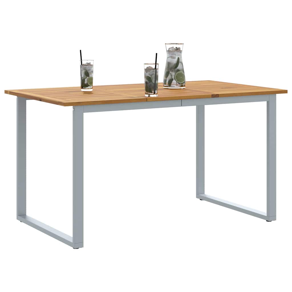 Gartentisch Grau 140 x 80 x 75 cm Massivholz Akazie