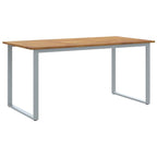 Gartentisch Grau 160 x 80 x 75 cm Massivholz Akazie