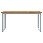 Gartentisch Grau 160 x 80 x 75 cm Massivholz Akazie