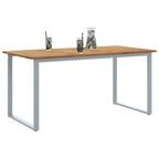 Gartentisch Grau 160 x 80 x 75 cm Massivholz Akazie