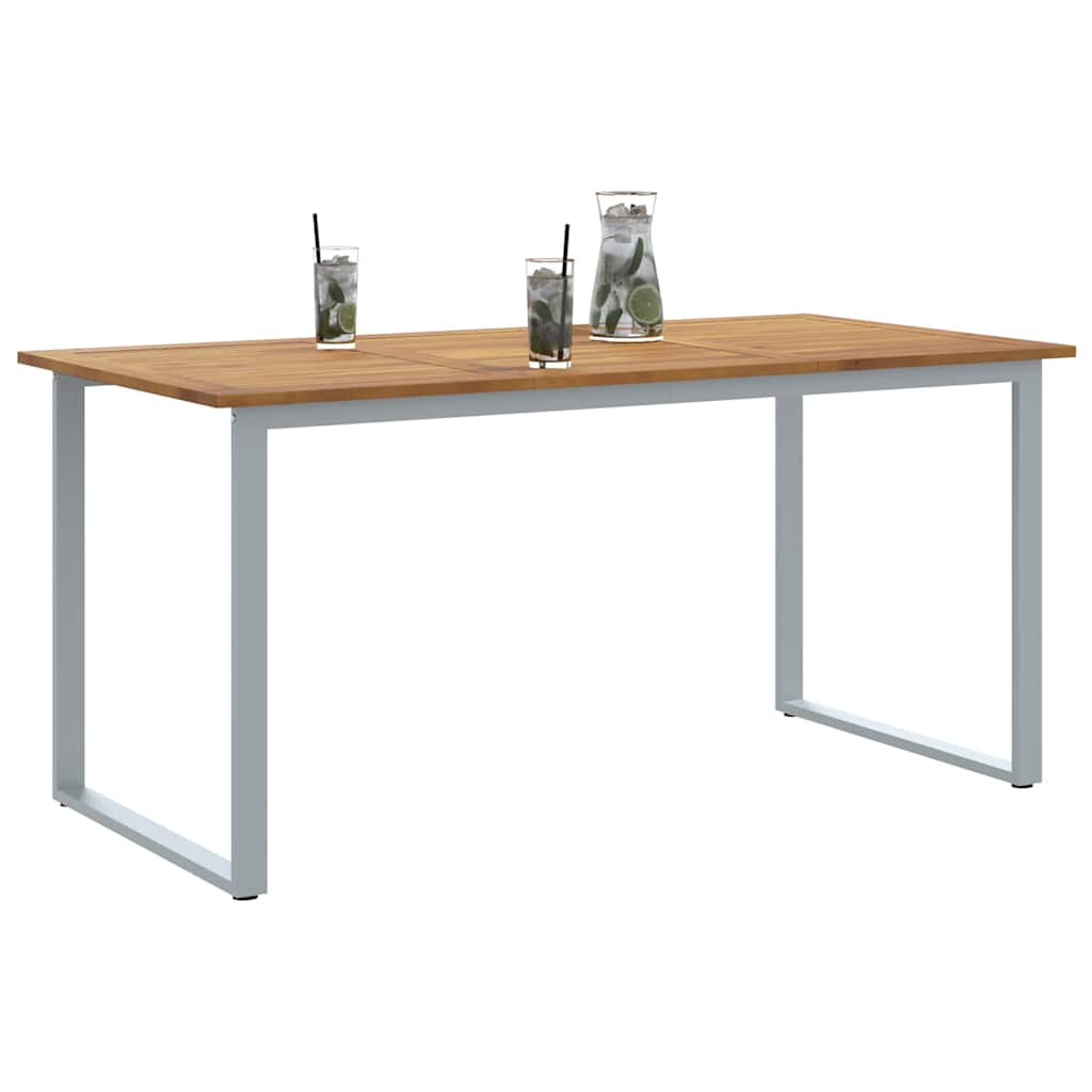 Gartentisch Grau 160 x 80 x 75 cm Massivholz Akazie