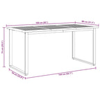 Gartentisch Grau 160 x 80 x 75 cm Massivholz Akazie